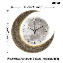 1个12英寸/16英寸2D创意星球装饰挂钟，超静音石英机芯，无滴答声，适用于房间、家居、客厅、卧室、教室、厨房、办公室装饰