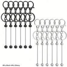 5/12pcs Fashionable Alloy Bar Keychain Setting For DIY Keychain Making(Excluding Beads) - Key Bar Combination Set - View 12
