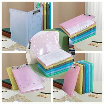 [Con pegatina de amor] Caja plana rectangular transparente de PP tamaño A4, caja de almacenamiento antioxidante, caja de exhibición de documentos/papelería/boletos