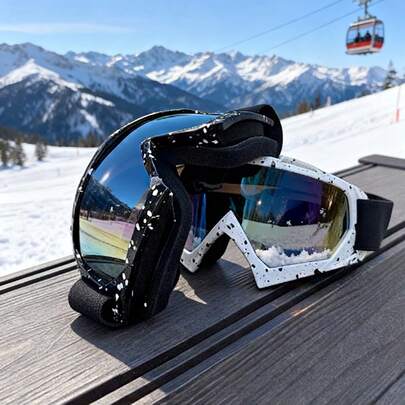 New Outdoor Sports Skiing Goggles, Adult Snow Windproof Goggles, Cold Proof Goggles, Skiing And Mountaineering Goggles, Unisex Motorcycle Riding Windproof And Anti Glare Goggles, Outdoor Sports Snow Sunglasses Off-Road Motorcycle Goggles, Bicycle Riding Glasses