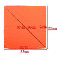 Lastclream Chiffon Square Neck Scarves For Women Handkerchief Retro Satin Ribbon Scarf For Hair Wrapping 23.6inch 26inch,26inchChiffon-Orange - 26吋雪紡-橙色 - 查看 5