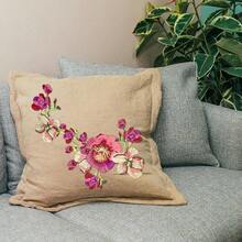 4Pcs Flower Embroidered Applique Sew On Patches Floral Decorative Appliques Red Large Vintage Embroidery Patches Collar Clothes Dresses - 紅色 - 查看 8