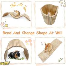 1件装小型宠物木制二合一笼子梯子围栏，捆绑式咀嚼玩具，仓鼠、龙猫、爬行动物等小型动物攀爬梯桥，老鼠梯桥，木制仓鼠攀爬梯玩具，小型动物笼子配件，适用于鸟类、鹦鹉、仓鼠、小鼠、蜜袋鼯、寄居蟹、龙猫等。