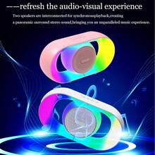 Portable Bluetooth Speaker-Wireless Bluetooth Speaker For Outdoor With Lights Stereo Speaker With Rich Bass, 24H Playtime, BT 5.4, TWS Pairing, USB Play, Gift For Christmas - Hồng - Xem 5