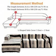 L Shape Sofa Cover For Sectional Sofa Couch Slipcover Stretch Velvet Sofa Slipcover For 3+3 Seat Sofa / 3+4 Seat Sofa Elastic Cozy Warm, Pet-Friendly Anti-Slip Anti-Dirt Furniture Protector, 2Pcs/Set Dual-Color Jacquard Plush Sofa Slipcovers, Includes 2 Pillow Cases For Universal Arm L Shape Sofa - 黑色 - 查看 3