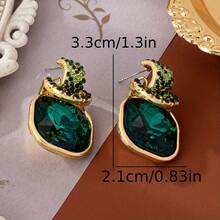 A Pair Of Elegant Geometric Square Earrings Suitable Daily Wear Or As A - 紫色 - 查看 3