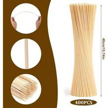 100 piezas/Paquete Pinchos de bambú natural, palitos para barbacoa, pinchos de bambú para barbacoa doméstica, adecuados para barbacoa, aperitivos, frutas, brochetas, fuente de chocolate, pollo, salchichas, olla caliente o flores artesanales, ideal para el hogar, barbacoa, cocina, fiestas, restaurantes - Multicolor - Ver 9