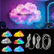 3D Thunder Cloud Night Light With Music Sync Mode - Smart RGB LED Strip DIY Kits, USB Powered Wall/Ceiling Mount, Suitable For Bedroom, Game Room And Party Decoration, Color Changing Ambient Lighting, Smooth Curve Design ﻿(Clouds Need To Be Shaped By Oneself, Or They Can Be Shaped According To One's Own Ideas) - Multicolor - View 14