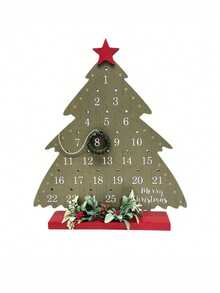1 件木制圣诞降临节日历、圣诞倒计时木制日历、节日装饰红色冬季场景装饰（不含绳子）、圣诞派对、季节性装饰摆件 - 彩色 - 查看 9