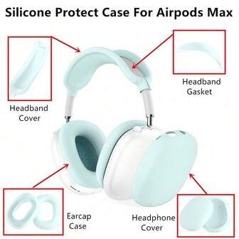 苹果 Max 硅胶保护套 - 柔软硅胶材质，防水、防尘、防指纹、防刮擦，360° 全方位保护，包含硅胶耳罩套、硅胶头带套、硅胶头带垫和硅胶收纳盒，采用柔韧硅胶材质，舒适耐用，易于清洁，多种颜色可选