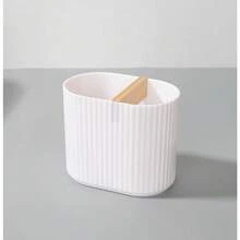 Juego de baño de lujo de estilo europeo de 4 piezas Tapa de bambú y ecológica con dispensador de jabón de plástico - blanco - Ver 5