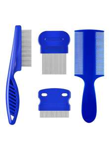 4pcs Professional Lice & Flea Removal Comb Set, Dense Teeth Comb Set, Dandruff Removing Comb Set, Hair Lice Removal Comb Set ,Hair Styling Kit Hair Accessories