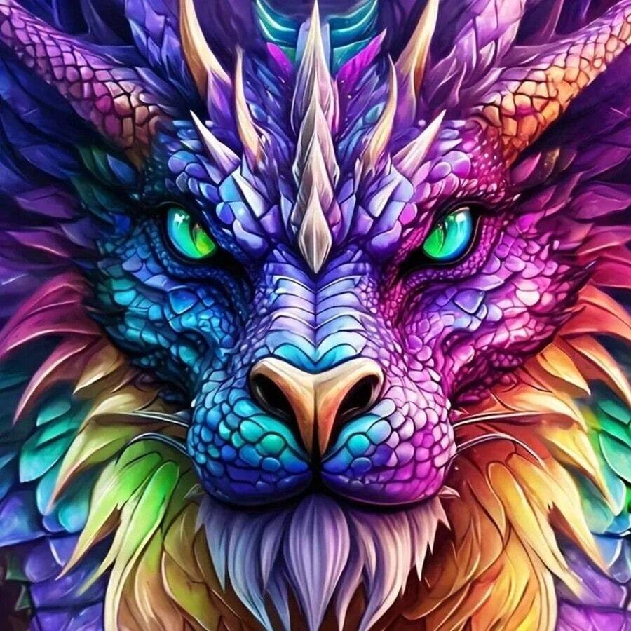 1件套5D无框圆形钻石画套装 - 全钻钻石画，DIY马赛克工艺套装，包含点钻笔、胶水、托盘和钻石珠。适合钻石画爱好者，精美家居墙面装饰礼品，减压良伴。