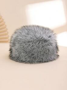1顶男女通用仿毛皮渔夫帽，加厚保暖冬帽，时尚欧美风，适合休闲、通勤、旅行、滑雪等寒冷天气穿着。 - 絨毛 - 查看 2