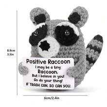 1 件 活泼浣熊，手工钩织励志礼物，毛绒动物，适合送给男士、女士、朋友、同事、家人，鼓励韧性的礼物。 - 彩色 - 查看 4