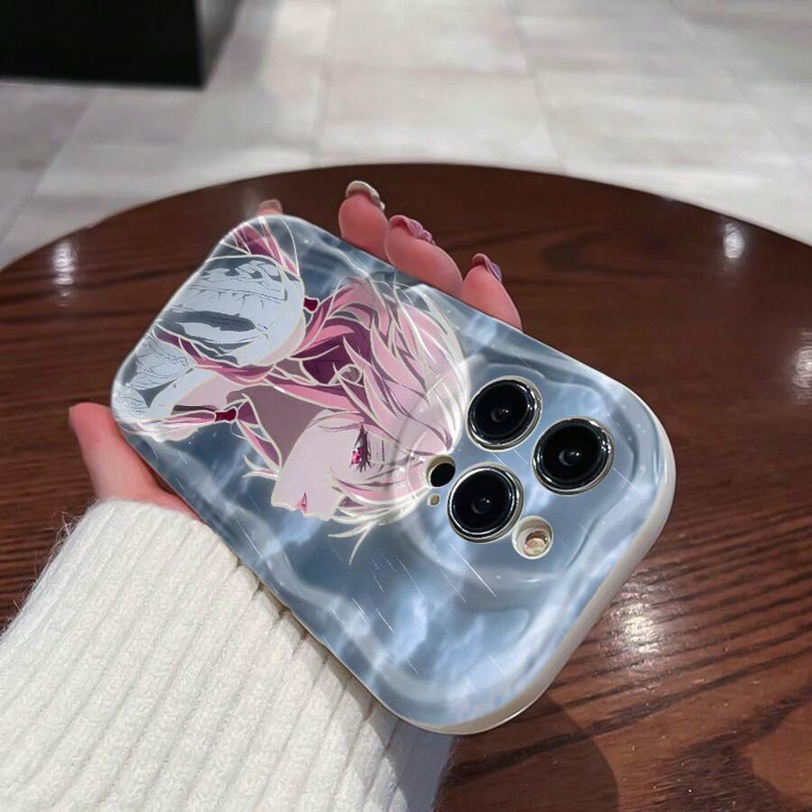 Funda de teléfono de la serie Anime Girl para iPhone 16, linda 15PRO estética 14PLUS, hermosa XS sensación suave 16, bonita XSMAX para mujeres 11PRO, diseño único 14PRO de ondas, fundas de teléfono XR de TPU grueso 12PROMAX, 11PROMAX a prueba de golpes y anti-caída 12MINI/14/16PLUS/14PROMAX/16PROMAX/13PROMAX/15PROMAX/16PRO/12PRO/12/13MINI/15/11/13/13PRO - Blanco - Ver 1