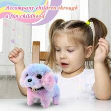 2026 New Interactive Plush Rainbow Puppy Toy With Leash – Walking, Barking, Tail-Wagging, And Nodding Smart Pet Toy, Soft Realistic Design, Perfect Birthday, Christmas & Easter Gift For Toddlers, Kids, And Girls - Multicolor - View 2