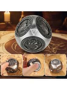 7in1 Metal Roulette Spinner Polyhedral Dungeons Dragon Dice Set, Spinning Wizard's Hands Dices Roller With Golden Stamped Gift Box,D&D Role Playing Gaming Dice,Birthday Gifts - Multicolor - View 5