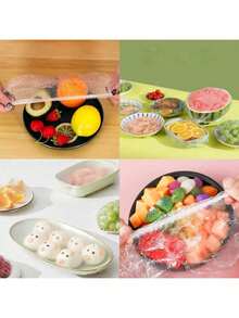 100pcs Reusable Silicone Food Saver Lids - Elastic Bowl Dish Covers, Reusable Seal Bags For Fruits & Foods, Disposable Food Containers With Lids - Multicolor - View 5