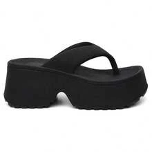 Women's Heeled Flip-Flops: Style And Modernity - 黑色 - 查看 11