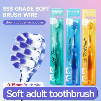 3/6pcs Soft Hair Toothbrush For Gentle Oral Cleaning, Suitable For Adults, Couples, And Families
