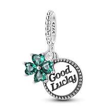 925 Sterling Silber Glücksklee Anhänger, kompatibel mit Original Armband & Halskette, Irischer Segen DIY Schmuckgeschenk, für alle geeignet (Glücksbringer) - Silber - Übersicht 9