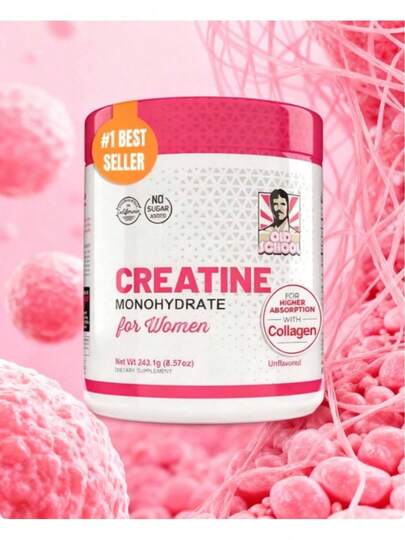 SAUJ Creatine For Women – 5000mg Creatine Monohydrate With 2000mg Collagen & BCAA 2:1:1 – Lean Muscle, Recovery & Energy Support – Micronized, No Fillers, Made In USA
