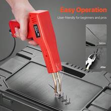 Kit de soldador de plástico de 100 W, pistola para soldar plástico y soldador, 1000 grapas y 60 varillas - Rojo - Ver 5