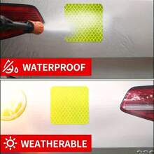 20pcs Super Bright Reflective Safety Stickers - Waterproof, Fluorescent Yellow-Green, Suitable For Cars, Trucks, Bicycles And Motorcycles - Fluorescent Green - View 8