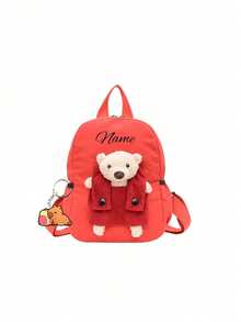 可定制个性化姓名或节日祝福语背包。定制您专属的迷你卡通泰迪熊背包，可用作书包或背包。您可以写上您的名字、字母、幸运数字等等。适合日常上学、舞蹈课、旅行，也是送给朋友和女儿的绝佳生日礼物。令人难忘。精美包装，可作为圣诞礼物、新年礼物等。其他图案随机印制。 - 多色 - 查看 6