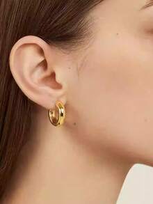 CVNANA 2pcs, Exquisite, Simple Hollow-Out Golden Asymmetric Heart-Shaped Earrings, Perfect For Holiday Gifts, Graduation Season Gifts, Birthday Gifts For Besties - C - View 3