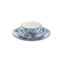 Dinnerware Set Banbury Porcelain Dinner Plate, Salad Plate, Soup Bowl - 12 Piece Set - Azul y blanco - Ver 4