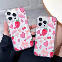 Funda  Anti-Amarillamiento Magnética - Acrílico Transparente Delgado Patrón de frutas dulces y corazones-Protección Rayaduras/Desgaste¡Diseño Verano,Regalo para Novios y Amigas- 16romax/15/14/13/12/11 - transparente - Ver 3