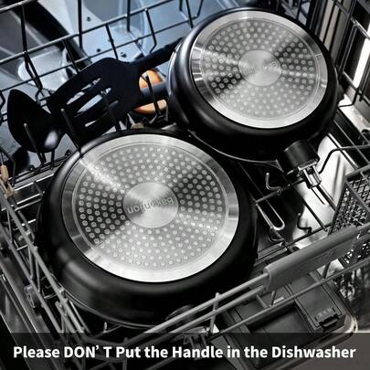 (20cm+30cm) Smart Nonstick Frying Pan Set With Removable Handles,Cast Aluminum And Anti-Scratch Saute Pans,Compa...