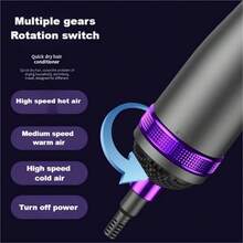 OBOVAY 五合一吹风机热梳多功能造型器，带卷发棒、直发器和吹风梳