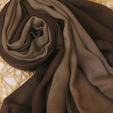 Gradient Dual Color Scarf,Elegant Ombre Headwraps Hijab, Modal Cotton Feel Lightweight Sunscreen Shawls For Women,6#Brown - 6#brown - View 5