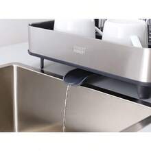 Extend Steel Expandable Dish Drainer Rack With Removable Cutlery Holder Swivel Draining Spout Grey Steel - Grey - View 6