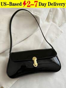 Vintage Faux Oiled Leather Flap Over Underarm Shoulder Bag For Women, Glossy Waxed-Finish PU Leather Shoulder Purse With Premium Hardware, Retro-Inspired Crossbody For Daily Commute,Outing, Party, Date Nights And Shopping, Quality Metal Accents Bag Fits Phone And Wallet In Burgundy, Black And Coffee Brown,Perfect Thanksgiving & Christmas Gift[US Local Warehouse] - 彩色 - 查看 12