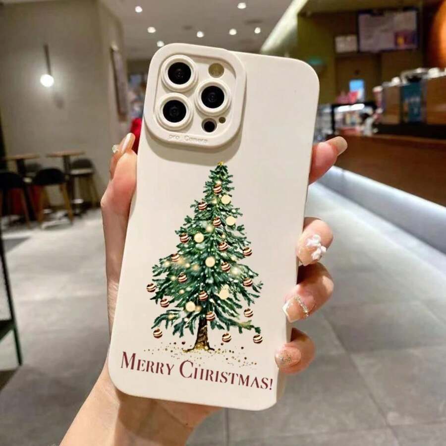 Étui de téléphone avec graphique d'arbre de Noël festif, compatible avec iPhone 17, 16, 15, 14, 13, 12, 11, X, XR, XS, SE2, 8, 7 Plus, Pro, Max, Mini. Coque arrière en silicone. - 8 - Voir 1