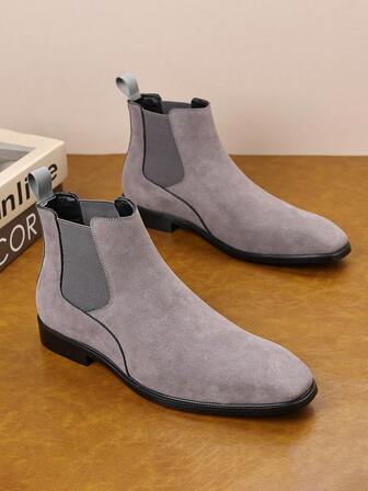 男士麂皮切尔西踝靴，舒适松紧带套穿设计，商务休闲，经典款式，多种颜色可选