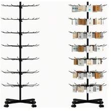 40 * 40 * 160 cm Expositor giratorio y móvil de siete niveles para joyería con ruedas Dimensiones - Negro - Ver 2