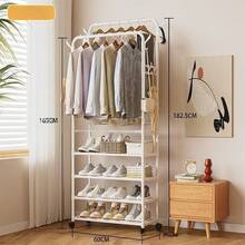 Multi-Layer Hanging Clothes Rack With Drying And Storage Functions For Clothes, Hats, Shoes And Pants – Space-Saving Freestanding Organizer For Bedroom And Dorm, Easy Assembly, Durable Construction, Versatile For Wardrobe, Laundry Room, Seasonal Gear, And Daily Organization, Ideal For Small Apartments And Shared Living, Keeps Garments Dry, Accessible, And Clutter-Free With Modern Design Compatible With Various Interior Styles - Multicolor - View 10