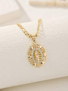 1PC Religious Pendant Necklace, 14K Gold-Plated Fashion Pendant, Faith Theme Accessories, Suitable For Both Men And Women To Wear In Daily Festivals. - Yellow Gold - View 8
