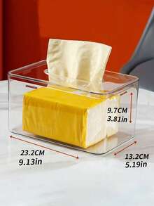 1pc Transparent Long Desktop Tissue Box, Suitable For Wet Wipes And Facial Tissues Storage, Bathroom, Bedroom, Living Room And Kitchen Tissue Dispenser; 1pc Diamond Shaped Cream Vase, Home Decor Flower Holder, For Artificial Flowers, Fresh Flowers, Dried Flowers Storage - Multicolor - View 10