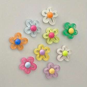 5/10pcs Cute Floral Style DIY Shoe Charms, Suitable For Sneakers, Slippers, Sandals, Multifunctional Fashion Shoe Accessories, Detachable Women Shoe Decorations