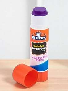 Elmer's Pegamento En Barra Elmers Color Morado, Lápiz Adhesivo escolar en barra de color morado que sirve para ver donde estas pasando la barra facilita el uso,  con secado en color transparente, Lapiz Adhesivo Elmers School Glue De 6 Gr - Morado Violeta - Ver 7