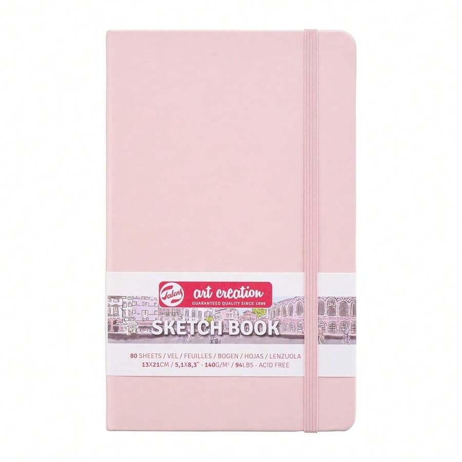 Tarens T9314-012M Art Creations Sketchbook, Drawing Notebook, 5.1 X 8.3 Inches (13 X 21 Cm), Pastel Pink, Thickness: 4.9 Oz/Sq Ft (140 G/M2), Fine, Acid Free Paper, 80 Sheets Bound,13*21cm,Pastelpink - 粉彩粉紅色 - 查看 1