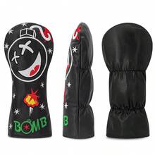 1 buah Sarung Pelindung Stik Golf Flame Bomb, Aksesori Golf, dan Sarung Pelindung yang Terbuat dari Bahan Tahan Air dan Tahan Lama Memberikan Perlindungan Terbaik untuk Stik Golf Anda. - Hitam - View 3