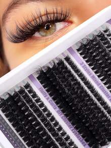 CMAYOME 270 Stücke D-Curl Flauschige Wimpernverlängerungsset, natürliche dicke Wimpern, Anfänger freundliche DIY Wimpernverlängerung mit Wimpernkleber, Versiegelung, Pinzette, Wimpernbürste, D-Curl Wimpernverlängerungsset mit Wimpern Zubehör, geeignet für den täglichen Gebrauch, Reisen, Anfänger, Hochzeiten, Dates, Partys, Festivals und verschiedene Augen Make-up Looks - Violett - Übersicht 3