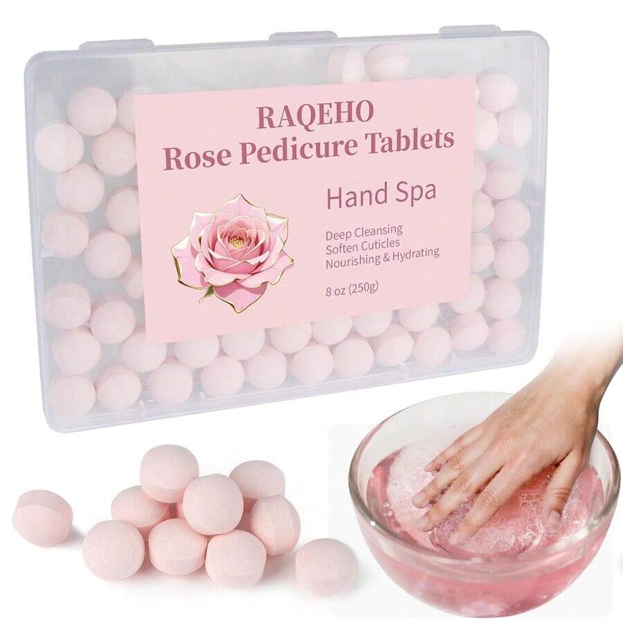GSYY Manicure A Balls 8oz -Rose Soak Balls Sturng Table Cuticle Soften Bbas Efervescentes Para Pedicure A Nail Supplies Tools For Hand Soak Pedicure Soak Nail Care Nail Salon 80count - Beige - View 1